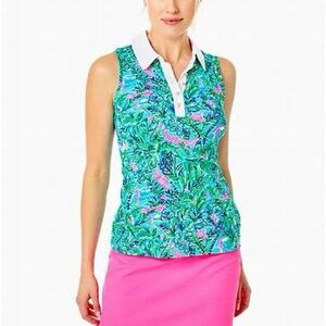 LILLY PULITZER
Imara Parfection Sleeveless Polo Shirt size large